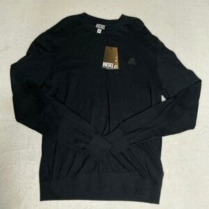 NWT Diesel Black Long Sleeve Crewneck Sweater Men's Size Large